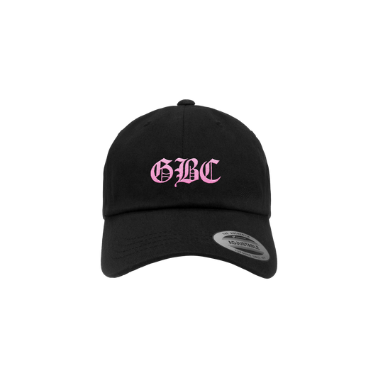 Embroidered Logo Dad Hat (Black/Pink)